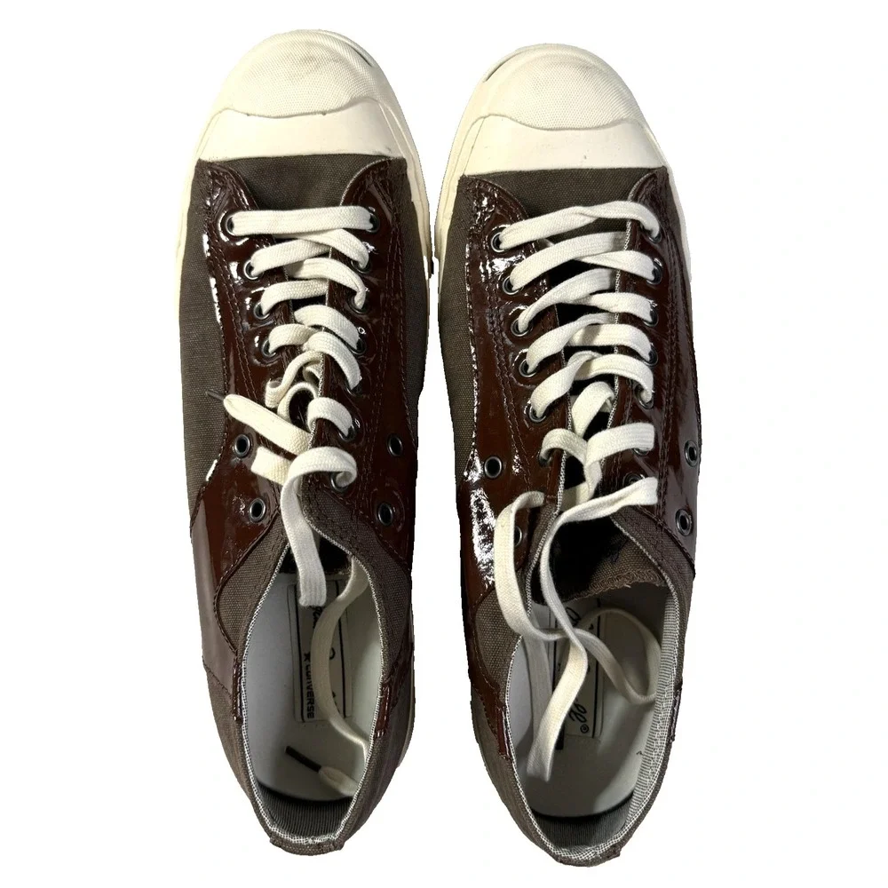 Converse Jack Purcell Shoes Mens 11 Brown Leather Canvas Sneaker w/ OG Box
